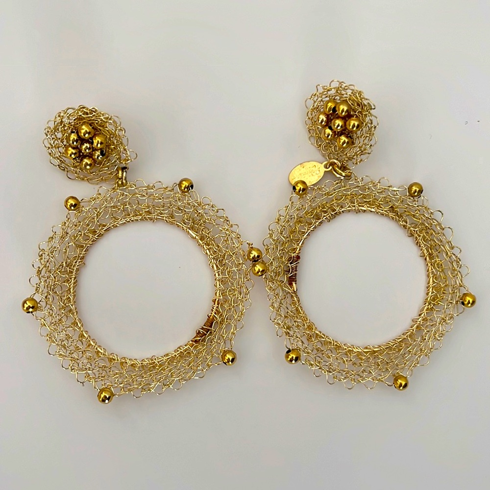Gold plated earrings.